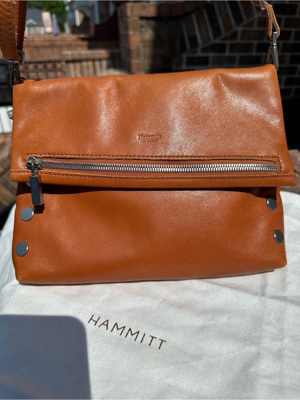 Hammitt VIP Med bag, Leather Crossbody Bag, -9.5L X 1.25 W X 7.5H.